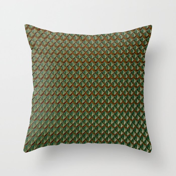 Forest Dragon Scales Throw Pillow