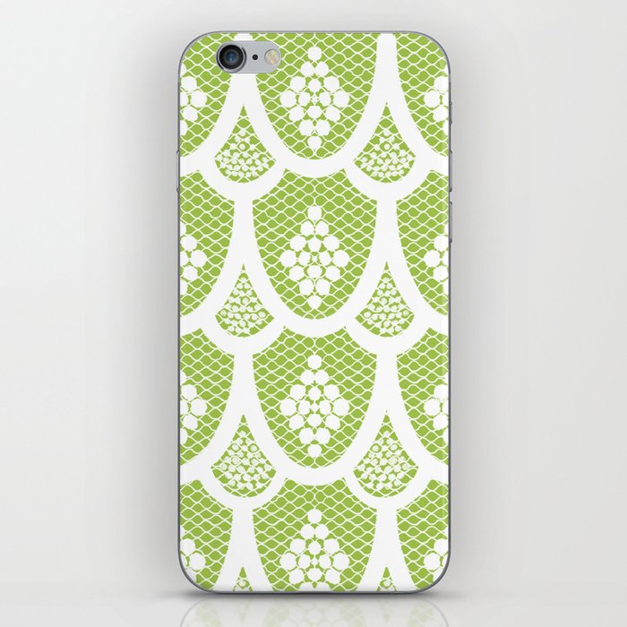 Palm Springs Poolside Retro Green Lace iPhone Skin