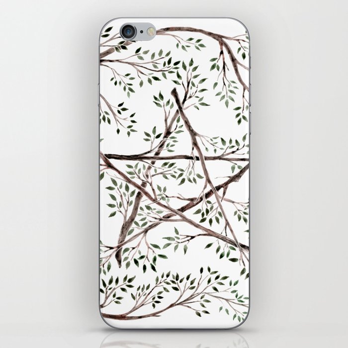 Witchy Pentagram Branches Watercolor by Angela Dufour iPhone Skin