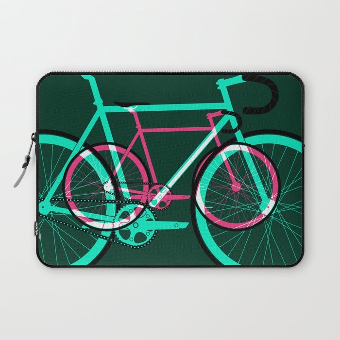 Fixed Gear Road Bikes – Green and Pink Laptop Sleeve