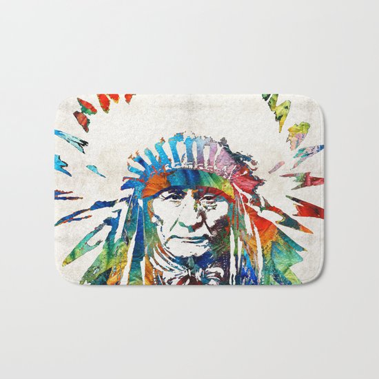 Native American Art - Chief - By Sharon Cummings Bath Mat