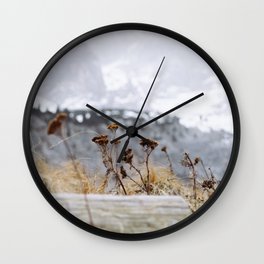 Flowers in the Snow | Nature & Landscape Photography Wall Clock