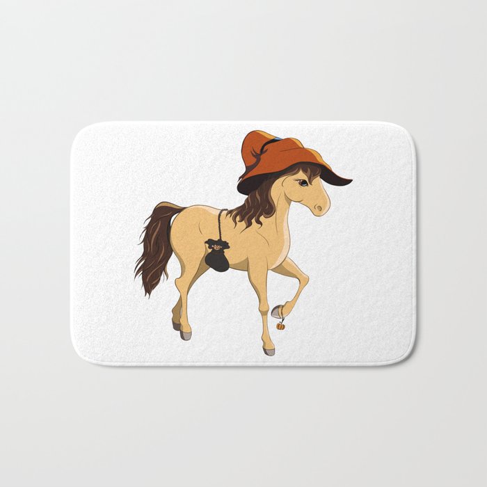 Halloween Cartoon Horse Bath Mat