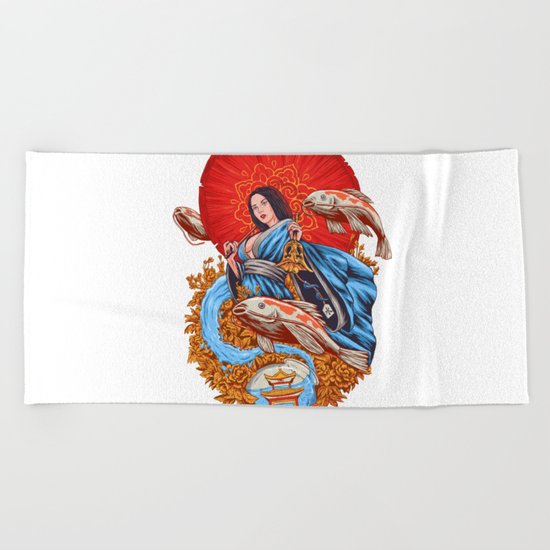 a koi dream Beach Towel