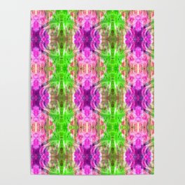 Chartreuse and Magenta Kaleidoscope Stripes Poster
