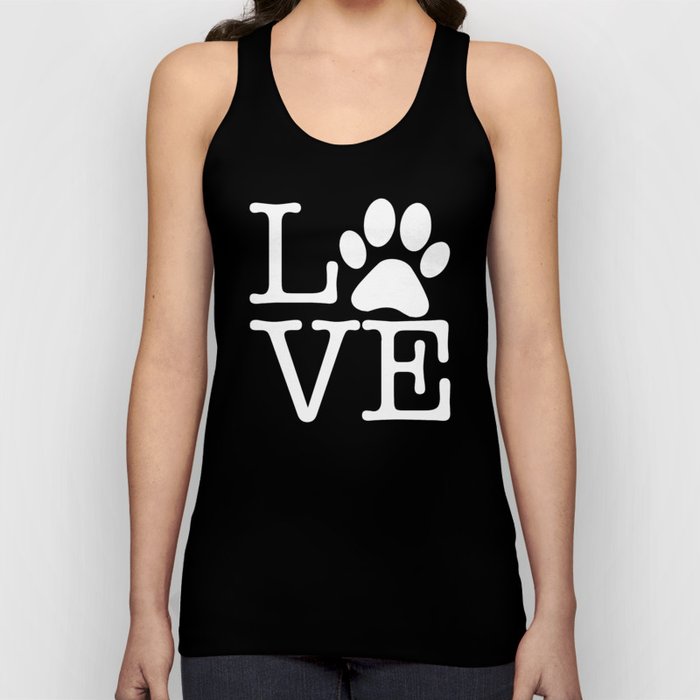 Love Pets Paw Cute Typography Tank Top