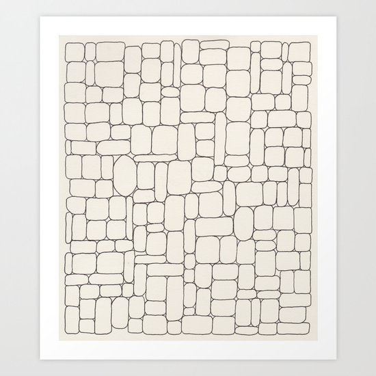 Stone Wall Drawing #3 Art Print