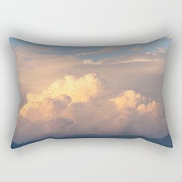 Cloudy orange sunset over the mountains Rectangular Pillow