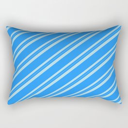 [ Thumbnail: Blue & Powder Blue Colored Lined/Striped Pattern Rectangular Pillow ]