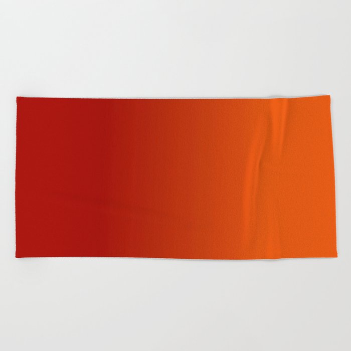 Ombre in Red Orange Beach Towel
