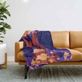 Abstract Batik Mandala Rorschach Ink Blot Art Pattern - Masayasu Throw Blanket