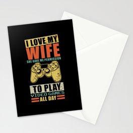 I love my Wife Gaming Gamer Stationery Card