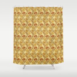 William Morris Chrysanthemums, Mustard Gold Shower Curtain