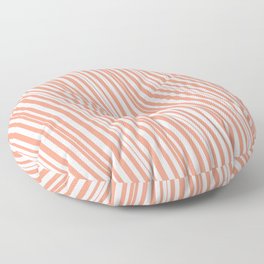 [ Thumbnail: Dark Salmon & Lavender Colored Stripes Pattern Floor Pillow ]