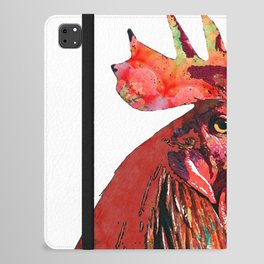 Red Rooster Chicken Art by Sharon Cummings iPad Folio Case