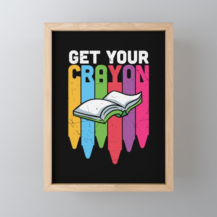 Get Your Crayon Kindergarten Framed Mini Art Print