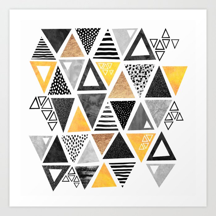 Triangle Abstract  Black  Yellow