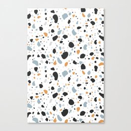 Terrazzo flooring pattern with traditional white marble rocks Canvas Print