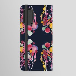 Midnight Blue Botanical Android Wallet Case