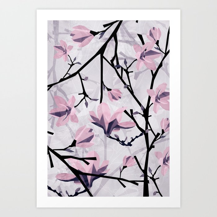 Magnolia Pattern Art Print