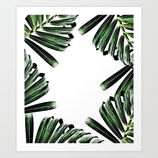 Palm Leaf Watercolor Pattern #society6 #decor #buyart Art Print