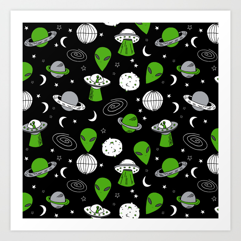 Alien Outer Space Cute Aliens French Fries Rad Sodas Pattern Print Black Art Print By Andrealaurendesign Society6 Alien Outer Space Cute Aliens French Fries Rad Sodas Pattern Print Black Art Print By Andrealaurendesign Society6