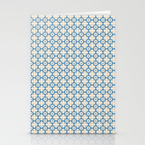 Floral vintage ornament pattern in blue Stationery Cards