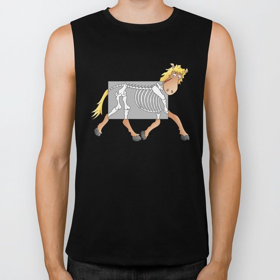 Horse Xray Cartoon Biker Tank