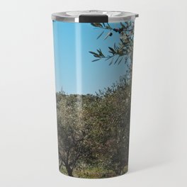 Olive trees in the Apulian landscape in autumn.  Travel Mug