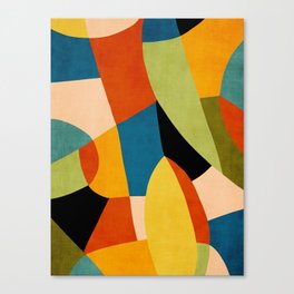 Mid-Century Modern Colorful Abstract Art Canvas Print