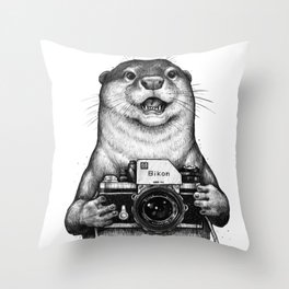 Little photographer Throw Pillow