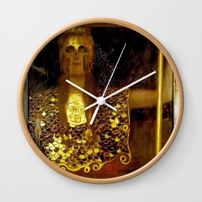 Pallas Athena Gustav Klimt Wall Clock By Vintagegermany Society6