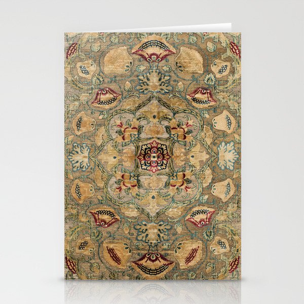 Antique Floral Indian Silk Stationery Cards