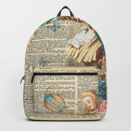 Vintage Alice In Wonderland on a Dictionary Page Backpack