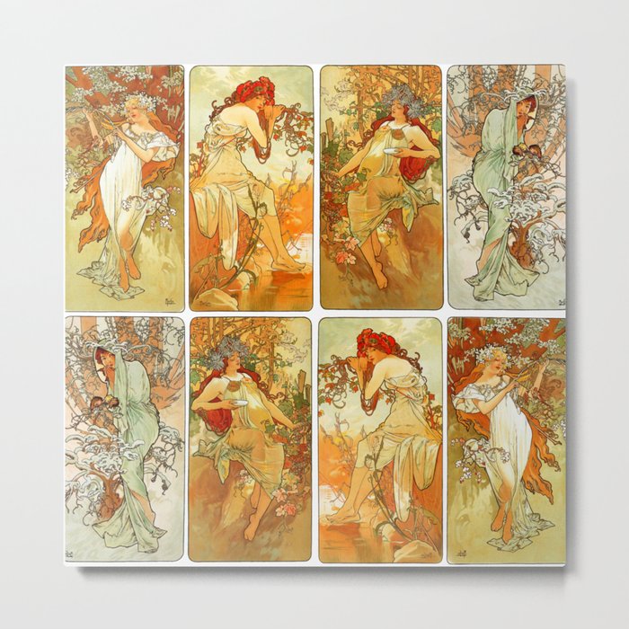 Alphonse Mucha "The Seasons (series)" (1896) Metal Print