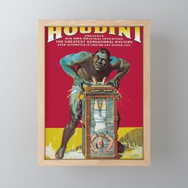 Vintage Houdini Magic poster Framed Mini Art Print