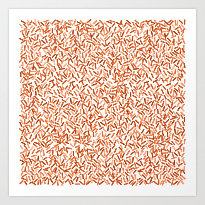 Orange Sprinkles Pattern Art Print