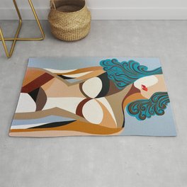 Woman with Red Lips Rug
