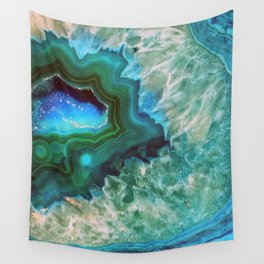 Green Turquoise Quartz Crystal Wall Tapestry