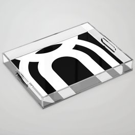 Black and white modern art Acrylic Tray