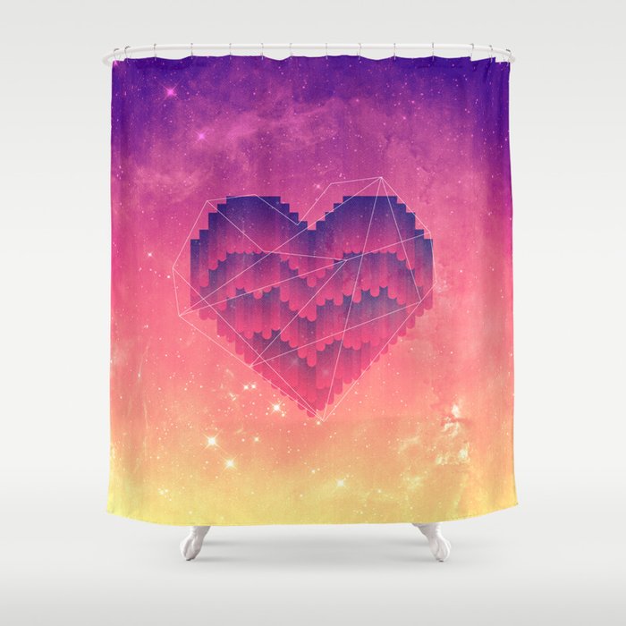 Interstellar Heart III Shower Curtain by VessDSign Society6