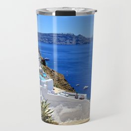 Santorini, Greece, Cobalt Blue Sea, Ocean Views Travel Mug