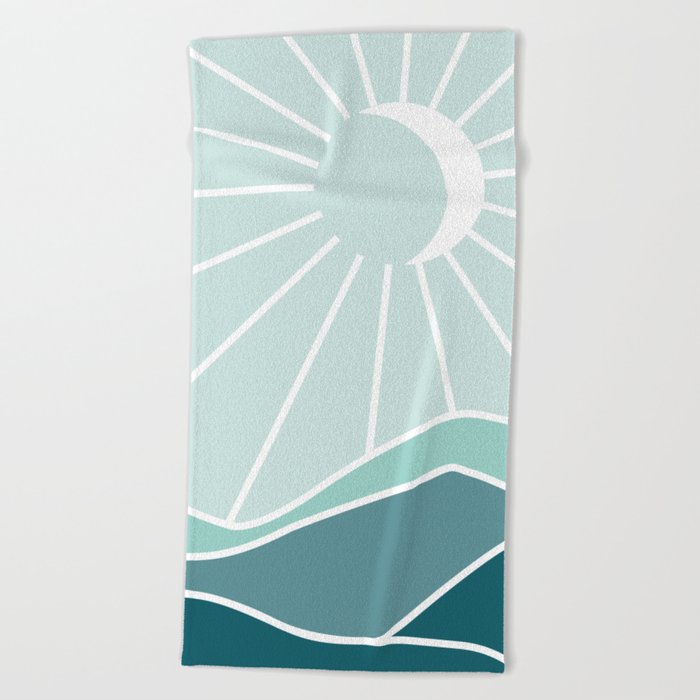 Boho Minimal Moon Beach Towel