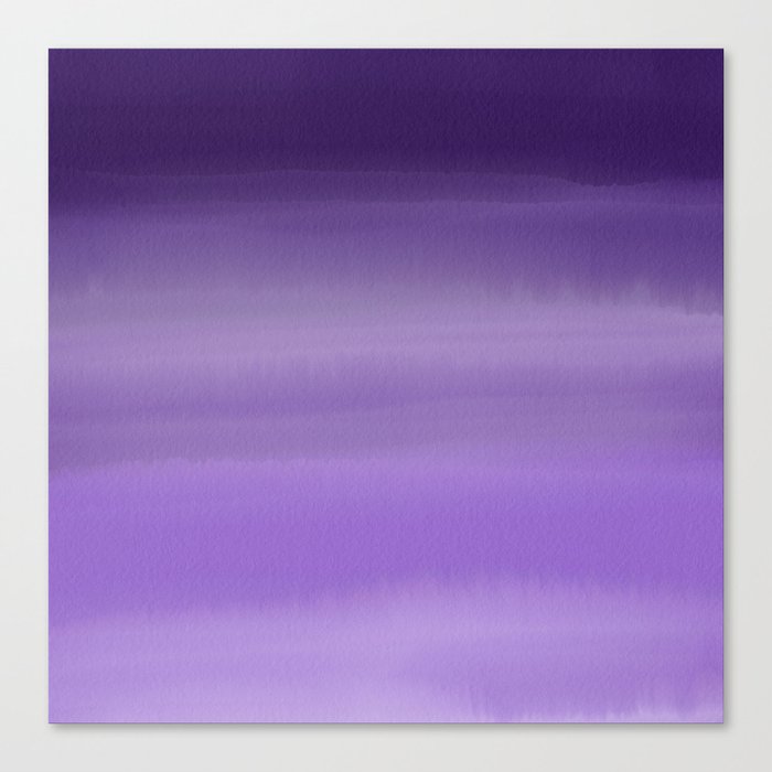 Modern Painted Purple Lavender Ombre Watercolor Canvas Print By