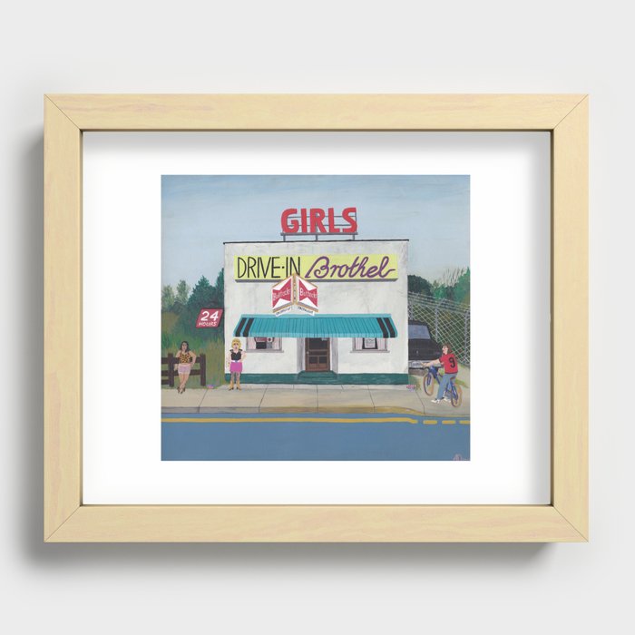 24 h Drive-in Brothel Recessed Framed Print
