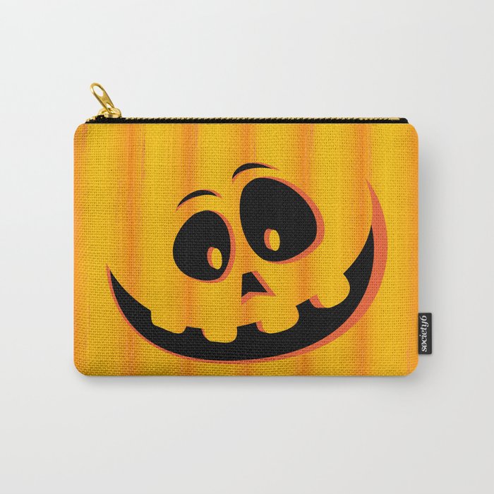 Smiling Halloween Pumpkin head Carry-All Pouch