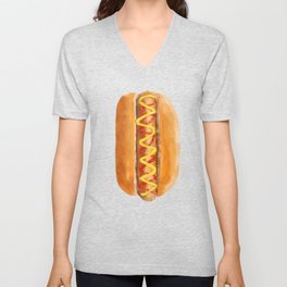 Hot Dog in a Bun V Neck T Shirt
