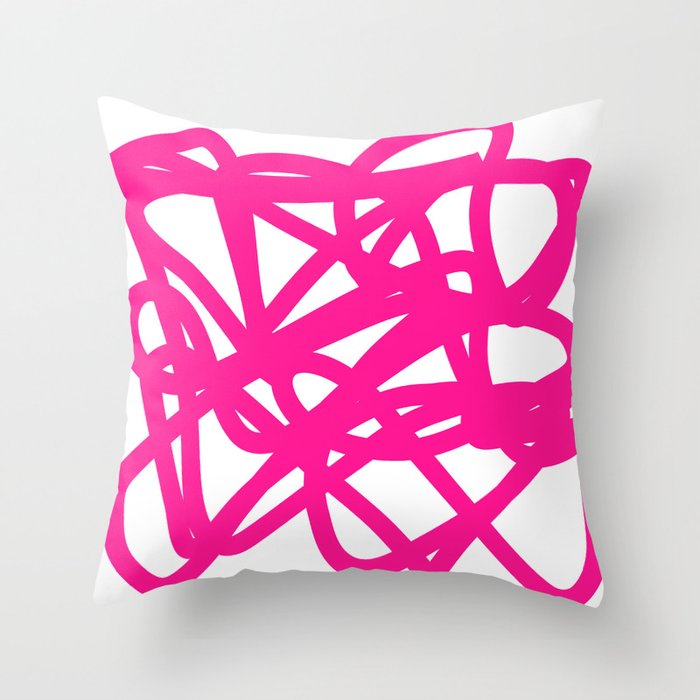 hot pink Throw Pillow