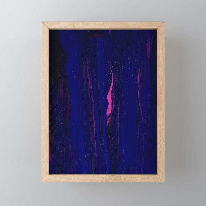 Pink Flame Blue Framed Mini Art Print