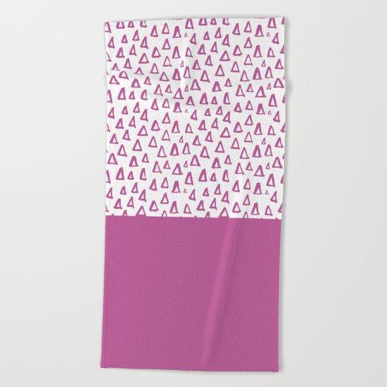 Triangles Purple Beach Towel